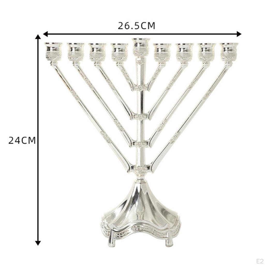 Vintage Design Chanukka Menora mit 9 Armen Tischschmuck Stabil für Festival-Feier