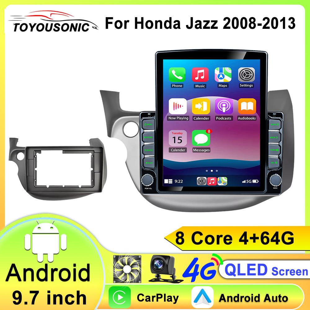 For HONDA FIT JAZZ 2007-2014 2Din 4G Android 13 WiFi DSP CarPlay Car Stereo Radio Multimedia Video Player Navigation GPS