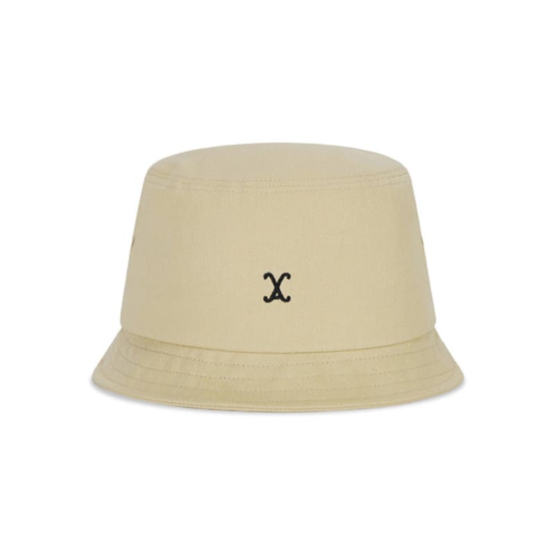 VARZAR VA Curved Logo Short Visor Bucket Hat Beige