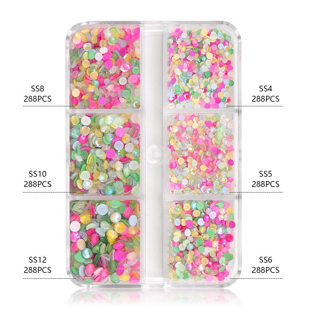 Ss4-Ss12 Boxed Nail Art, Flat Bottom Rhinestone Diy Nail Art Diamond Nail Decorative Accessories 1728 Pcs