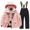 Children's Winter Ski Suit: Fleece-Lined, Waterproof, Windproof, One-Piece Ski Bib Pants for Boys and Girls