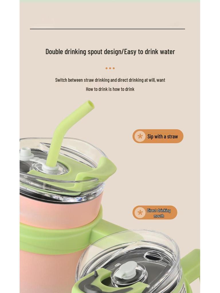 Big Mac Ice King Stainless Steel Insulated Coffee Cup, Large Capacity Summer Straw Cup