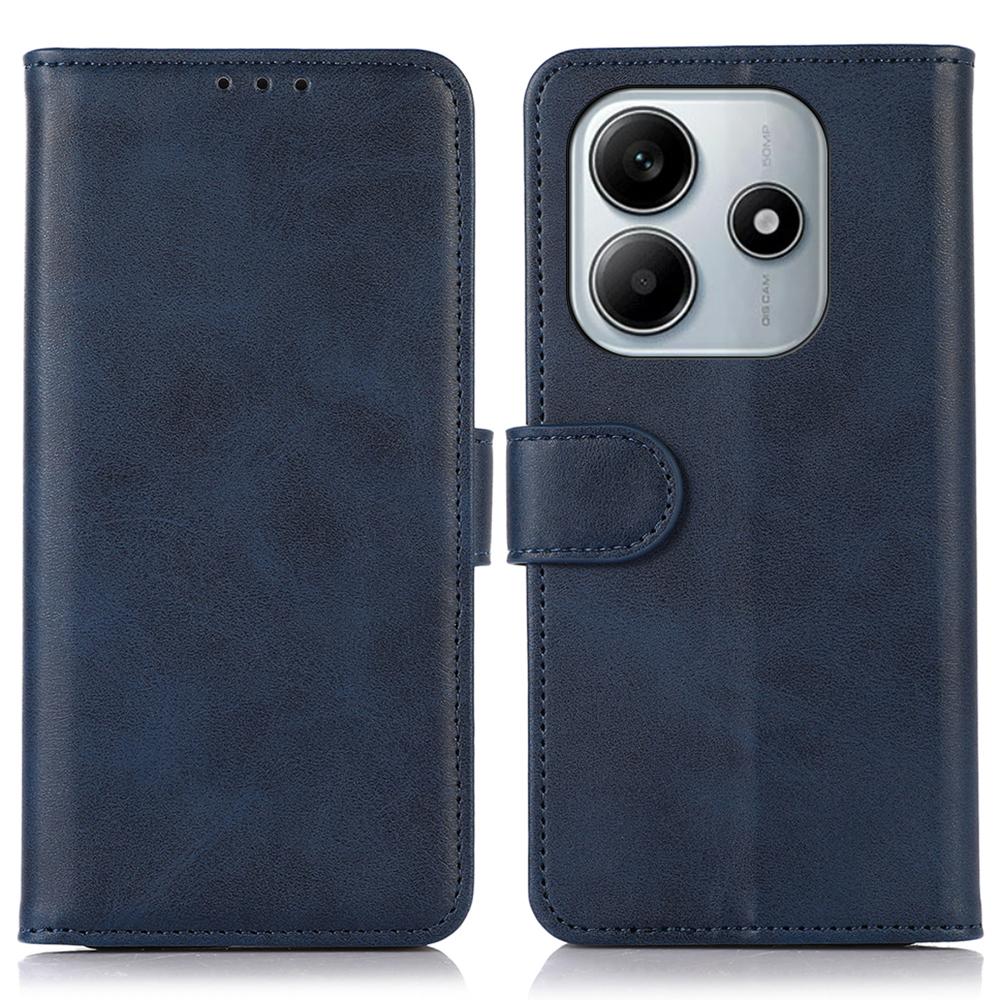 For Xiaomi Redmi Note 14 4G (163.25mm) Case Cowhide Texture Leather Wallet Phone Cover with Stand