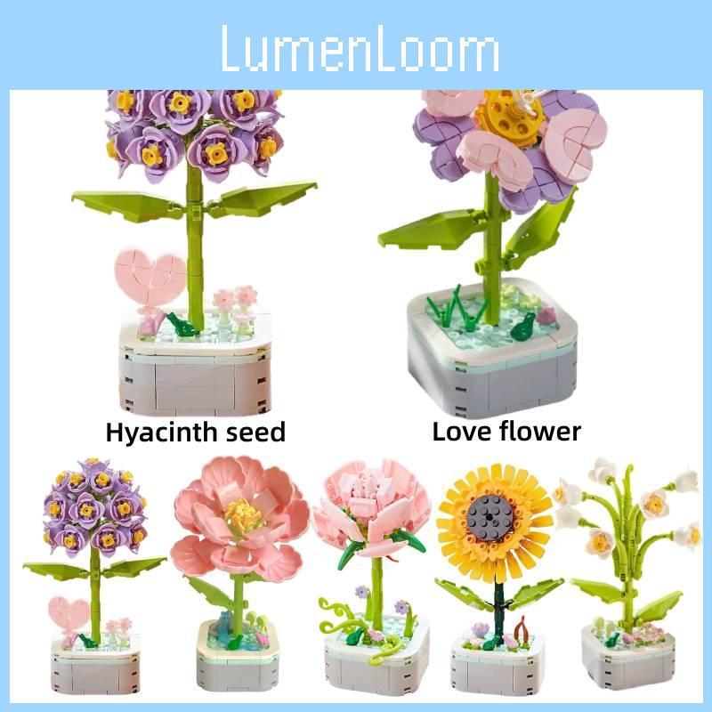 Creative Plant Flower Building Blocks For Children Diy Puzzle Toy Gift For Valentine's Day Sunflower Style