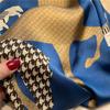 Luxury Brand Print Square Scarf Women Soft Satin Horse Hairband Neckerchief Office Hijab Headband Foulard Bag Ribbons Gift