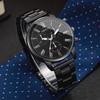 2PCS Men Business Watches Fashion Arabic Roma Dial Quartz Watch for Man Black Clock Reloj Hombre