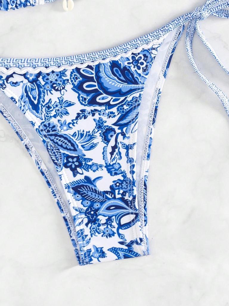 European & American Print Sexy Tie-up Bikini Set (2025)