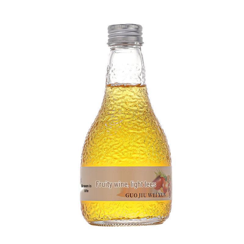 In-Stock Orange Peel Texture Wine Glass Bottle for Home Brewing - Small Sealed Bottle for Fruit, Plum, Red Wine.