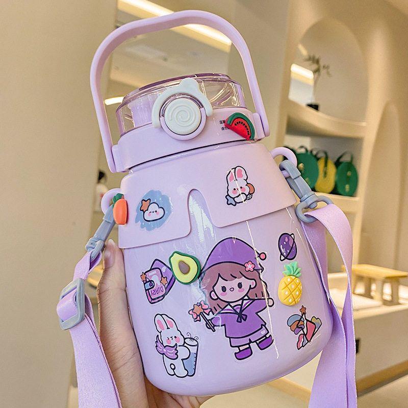 316L Large-Capacity Thermos Cup for Students, Cute and Creative Big Belly Cup, Popular Online Water Cup, Dual-Use Children's Cup