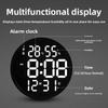 Modern Led Wall Clock With Digital Display And Temperature Sensor For Living Room Decor
