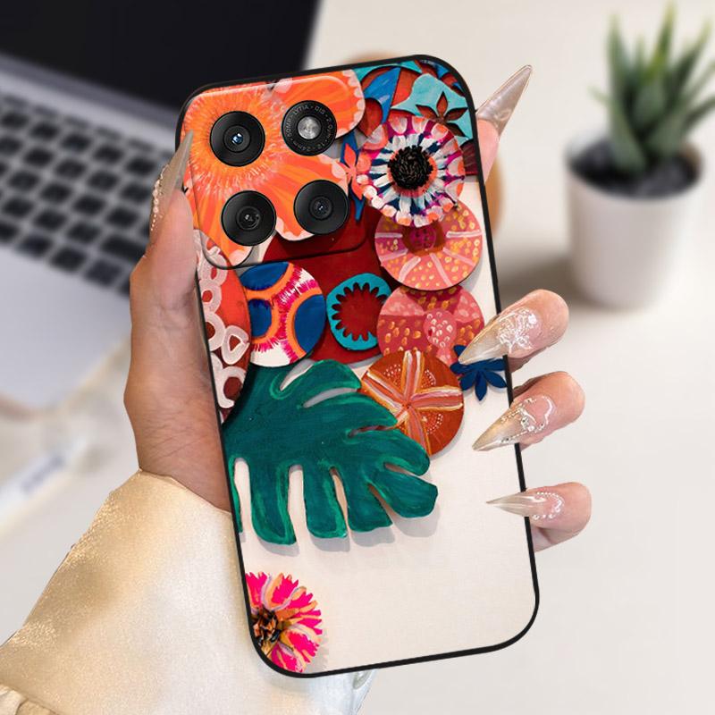 For Motorola Edge 70 5G Case Soft Silicone TPU Fashion Animal Flower Phone Cover For Motorola Moto X70 Air 5G Protective Shell