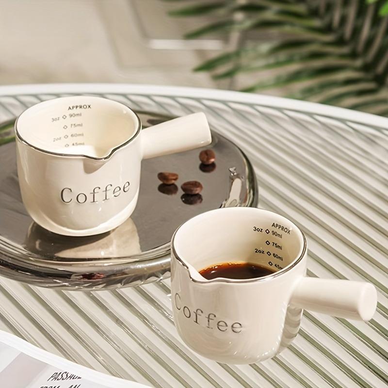 Ins Stylish Coffee Milk Pitcher with Scale Ceramic Creamer for Espresso Extraction
