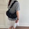 Small-scale Pleated Bow Handbag for Commuting, Single-shoulder Bag, Fashionable Polka Dot Crossbody Bag
