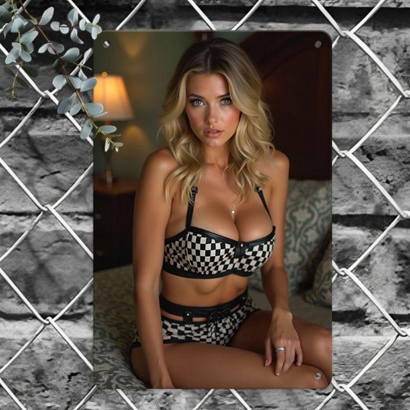 Pin-Up Girl Blechschilder, Garage Werkstatt Metalldekor 20x30cm