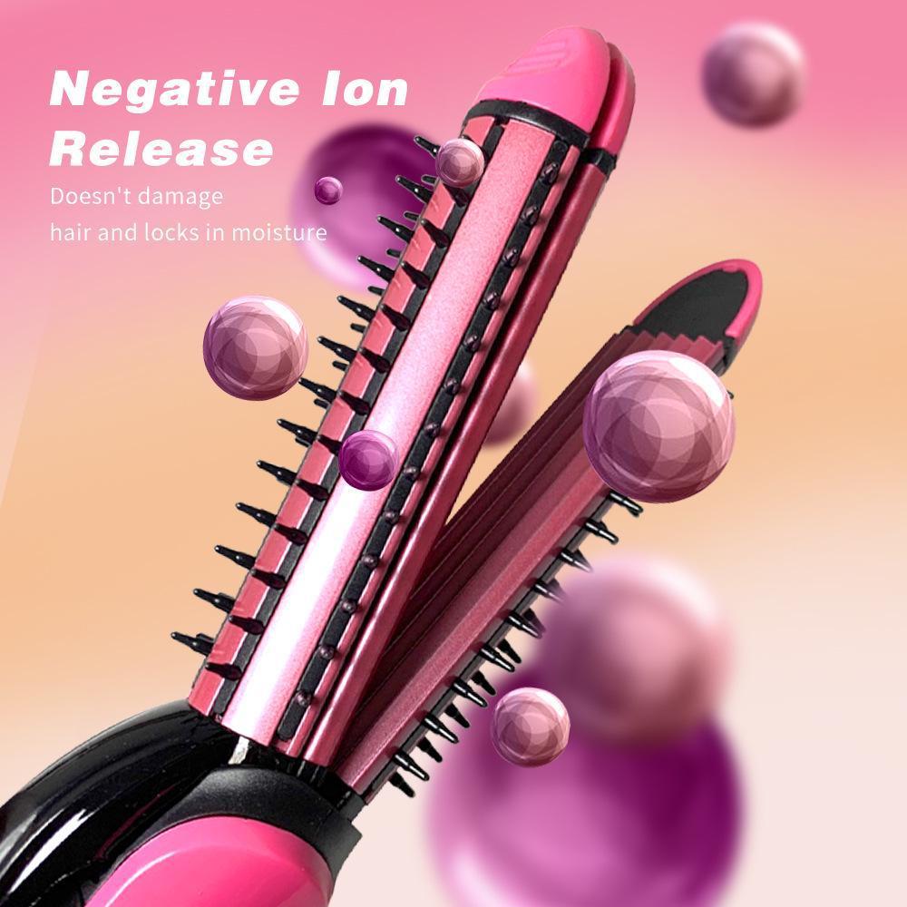 Digital Display Hair Curler & Straightener - Automatic, Dual-Purpose Curling Iron