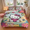 3pcs Hello Kitty & Colorful Daisy Design Pattern Bedding Set, 1* Cover + 2*Pillowcases, Printed Bedding Set, Soft and Comfortable.W034