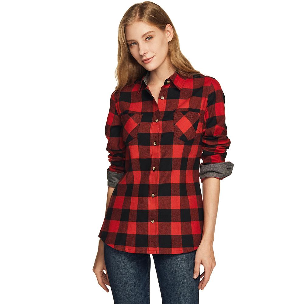 Ssikyual Women'S Flannel Cotton Check Shirt