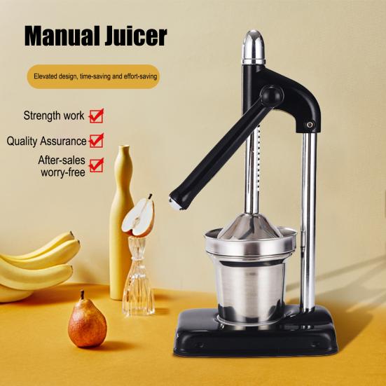 Manual Citrus Juicer Heavy Duty Stainless Steel Lemon Lime Press for Kitchen Bar Efficient Pulp-Free Juice Extractor