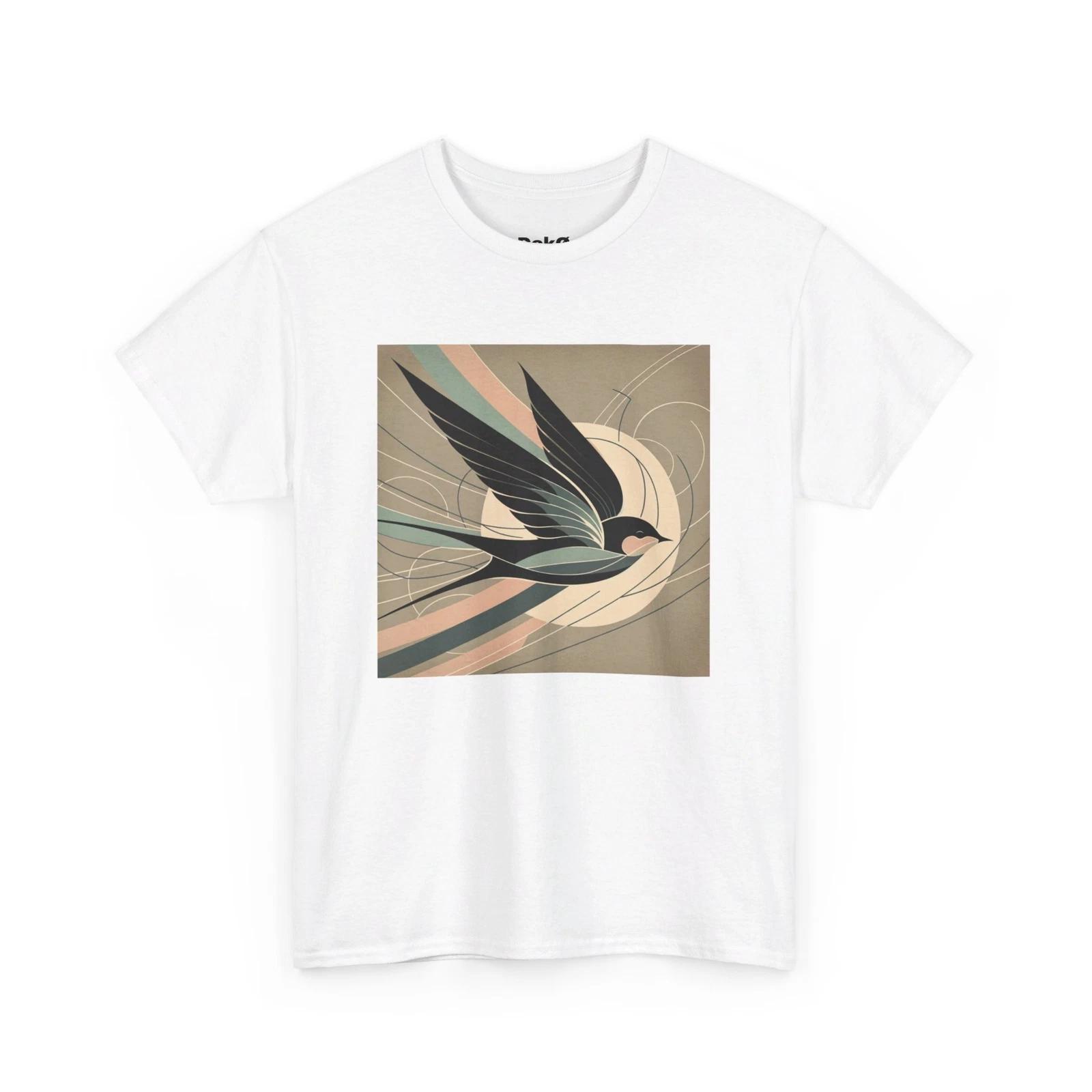 Unisex Adult T Shirt Minimalist Swallow Pastel Abstract Nature Bird Lover Artsy XL
