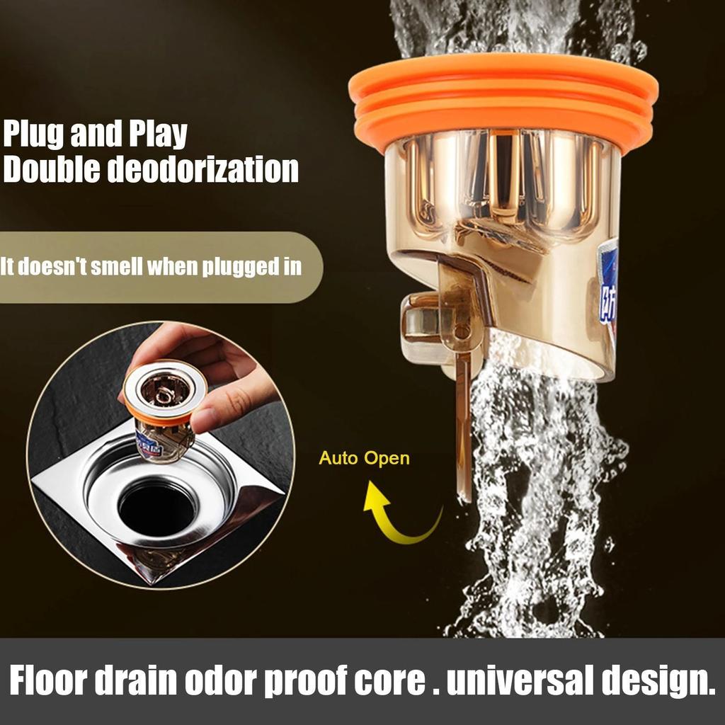 Gravity Induction Floor Drain Core Toilet Deodorant Anti-Odor Artifact Auto Open Water Seal No Smell Bathroom Toilet Sewer