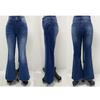 Vintage Stretch Flare Women Denim Jeans Casual Solid Trousers for Ladies