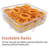 Roasting Rack 3-layers Stackable Grid Air Fryer Holder Stainless Steel Anti-corrosion for Family Baking Outdoor Camping Barbecue