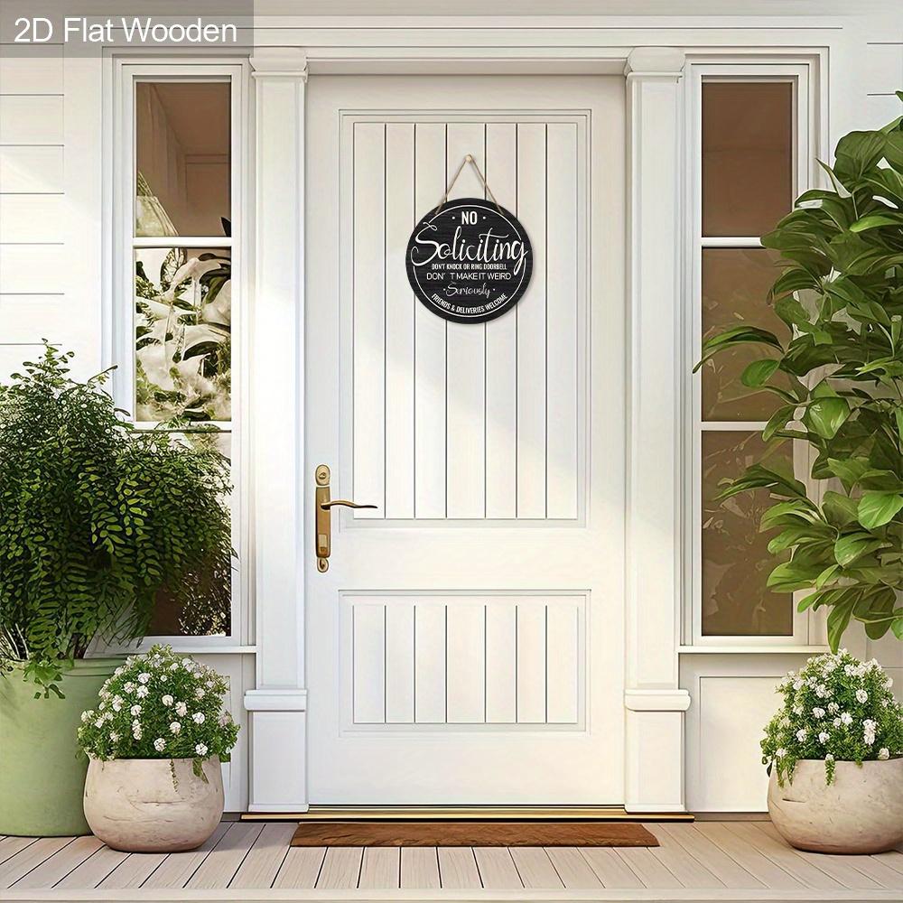 NO Soliciting Wooden Sign for Entrance Doors Decor - Unique Decorative Plaque for Home, Office, Store Decor