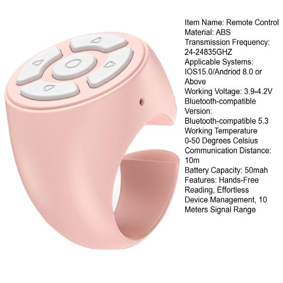 Scrolling Ring for Ring Remote Control Tik-Tok Wireless for Hands-Free Reading Selfies Stable