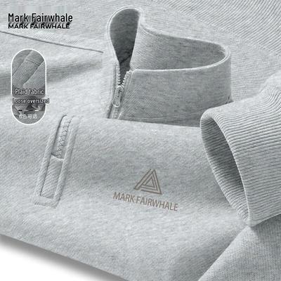 Men's Casual Half-Zip Semi-High Collar Sweatshirt