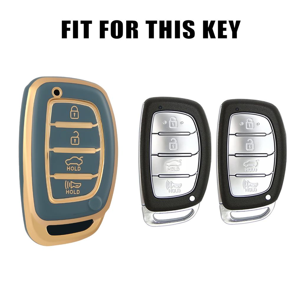 4 Button Key Case For Hyundai Ix35 Ix45 I10 I30 I40 Tucson Santa Fe Rena Sonata Elantra Creta Fashion Tpu Car Key Cover Keychain