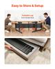 2,1m Shuffleboard Tisch, 2 in 1 Shuffleboard und Tisch-Curling Kombinationsspiel, Kompaktes Shuffle Board mit Glatter Oberfläche, Klappbare Beine, 8 Pucks, Einfach