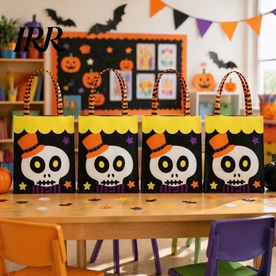 Ghost Pattern Gift Bags Halloween Candy Bag, Cute Pumpkin Tote for Kids, Spooky Kids Goody Cartoon Treat Bag Party, Trick or Favor Non-woven