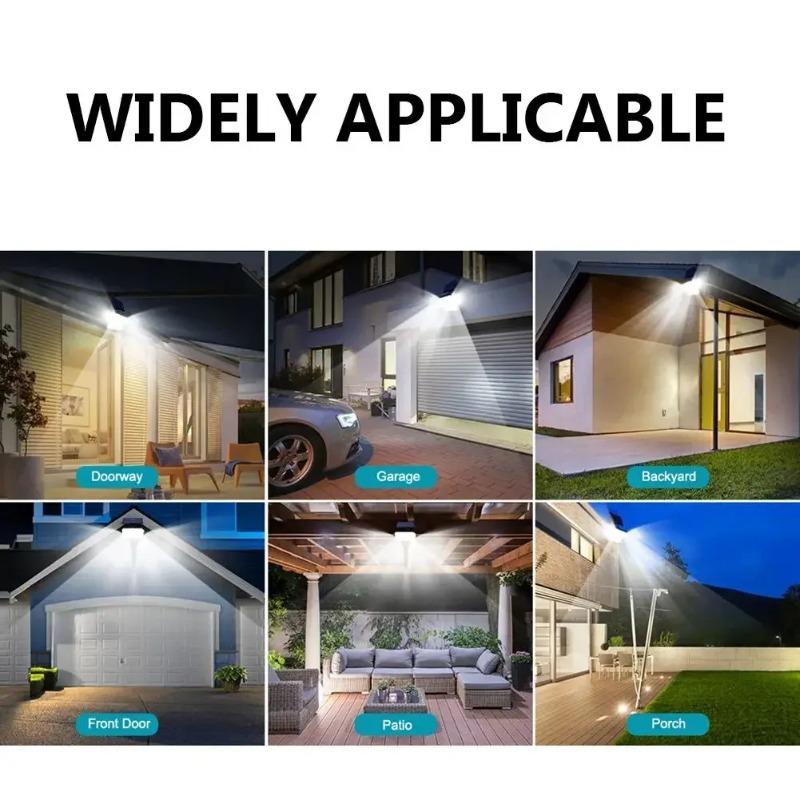Outdoor LED Solar Light 3 Modes Motion Sensor Flood Lamp IP65 Waterproof Security Lights with Remote for Garage Wall Light