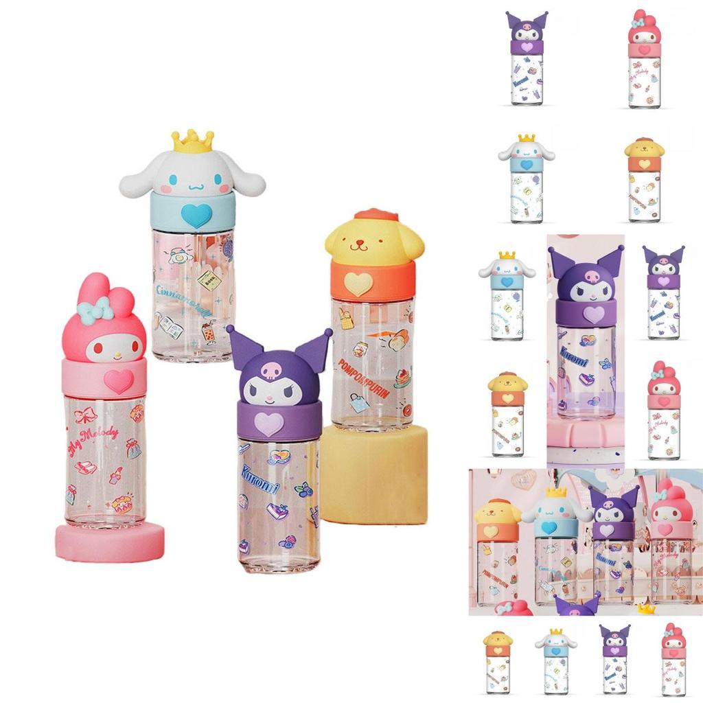 Cute Sanrio Kuromi Cinnamoroll Glass Water Bottle High Quality Cartoon Themed Cup