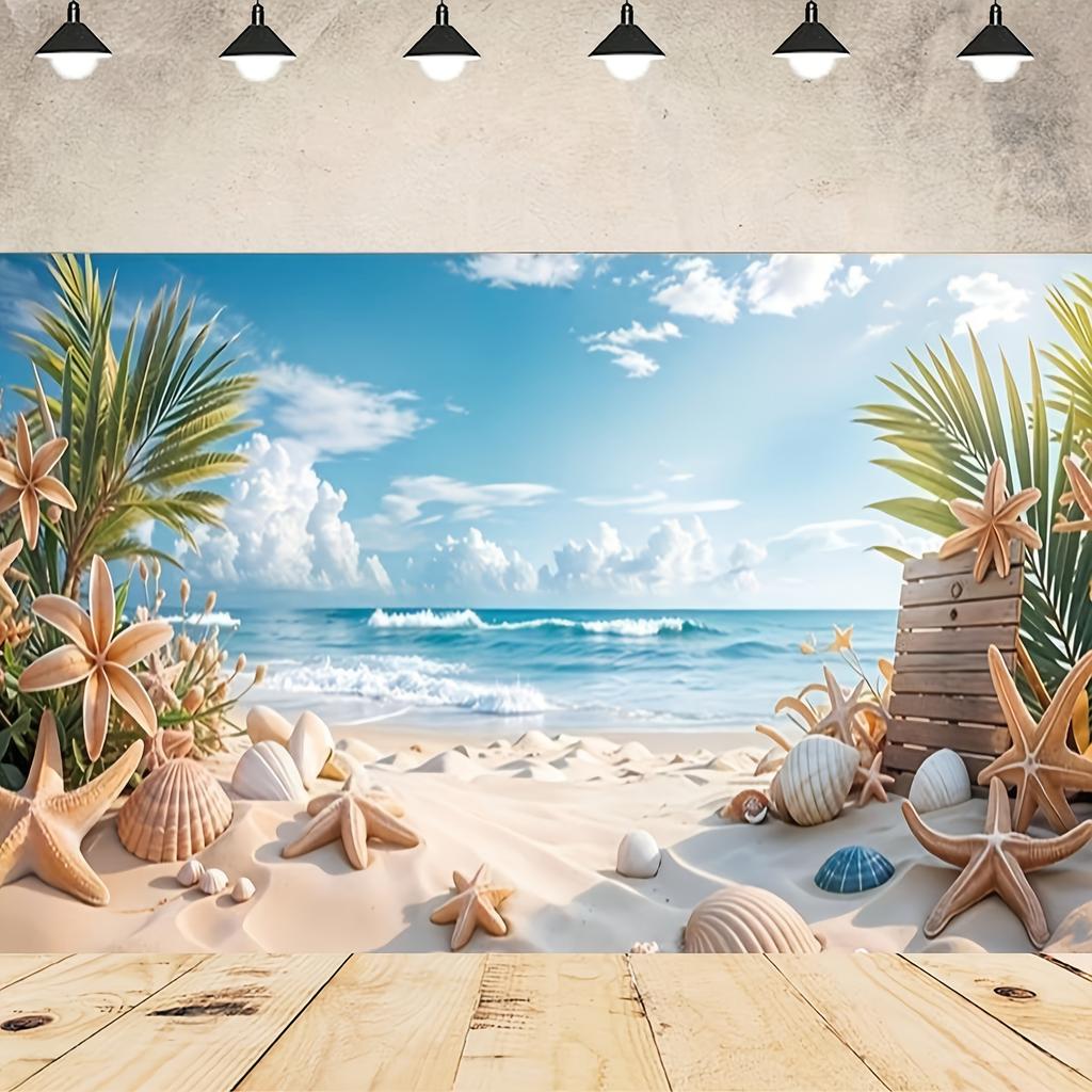 Summer Ocean Beach Palm Tree Flamingo Backgroundindoor Outdoor Courtyard Decorationsofa Bedside Background Pool Party Decoration