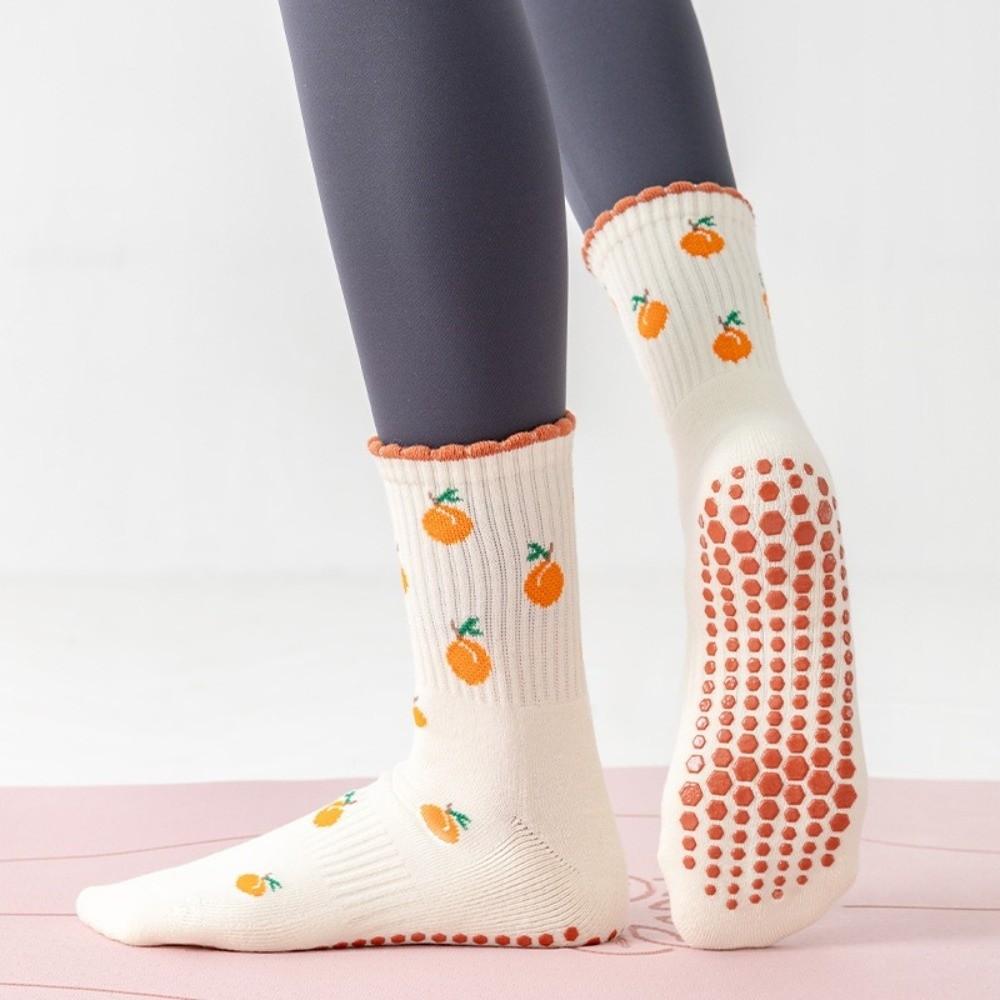Non-Slip Yoga Socks Cartoon Embroidery Floor Socks Professional Pilates Socks  for Women