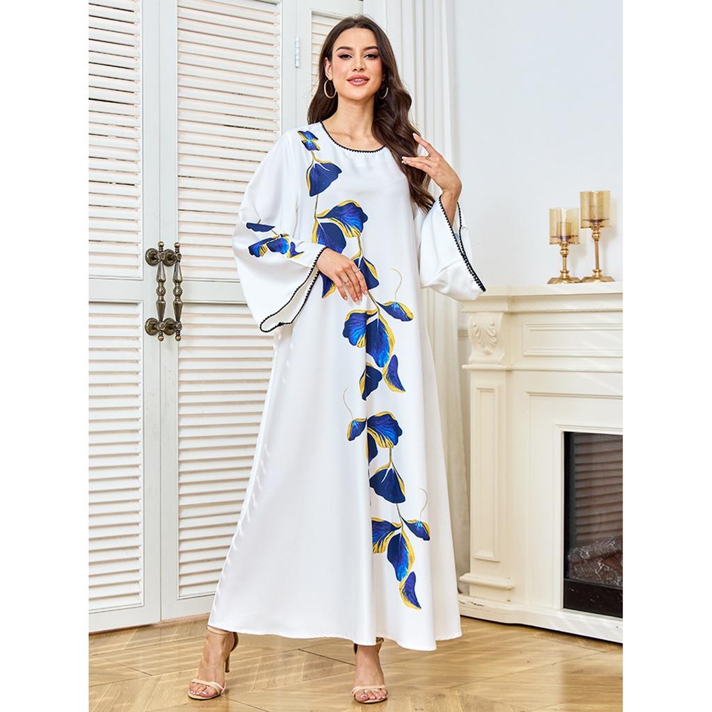 Muslim Maxi Dress Floral Print Multi-Size Stylish
