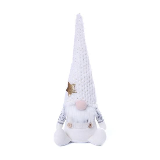 Reusable Fabric Winter Figurine Christmas Knit Gnome Plush, Nordic Forest Elf Faceless Doll Retro Style Holiday Mantel Accessories for Shelf,