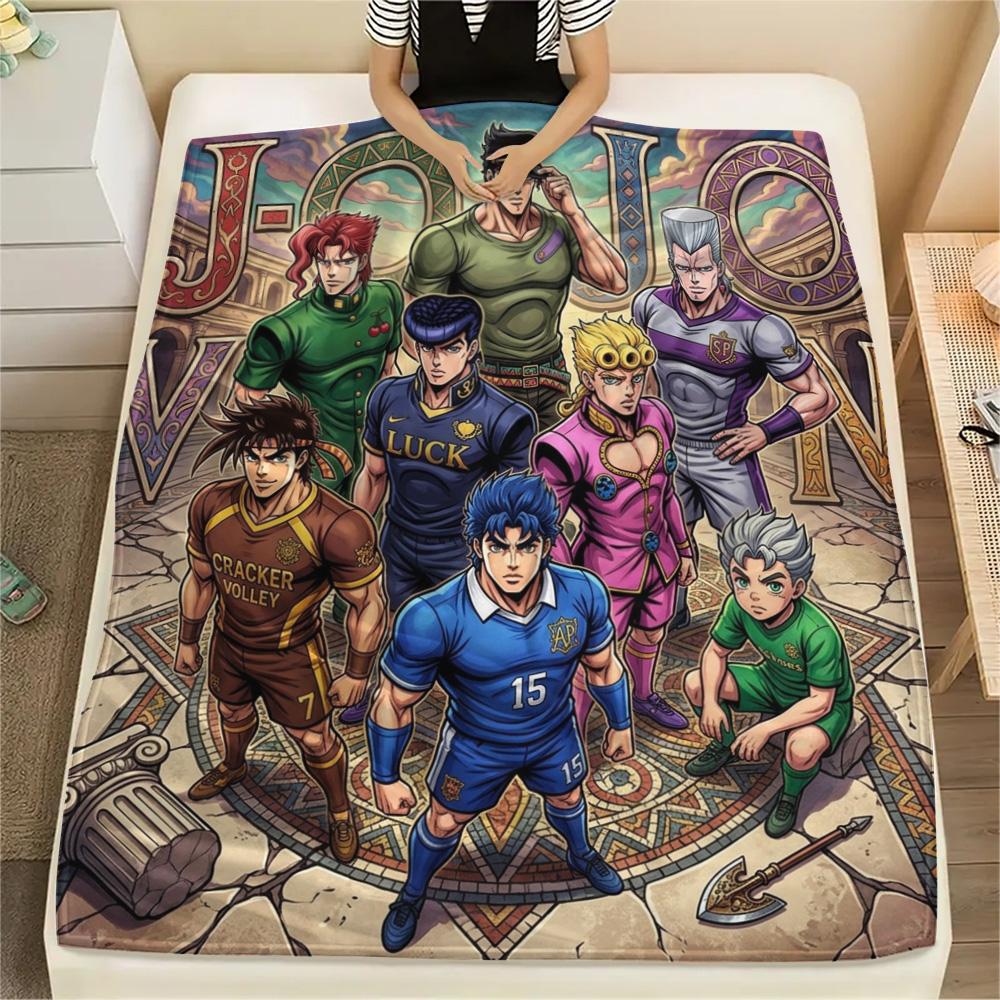 1 Stück Jojo's Bizarre Adventure Gemusterte Flanelldecke Geeignet für Alle Jahreszeiten Für Heimdekoration Wärme Und Komfort Geschenke Weihnachtsgeschenk