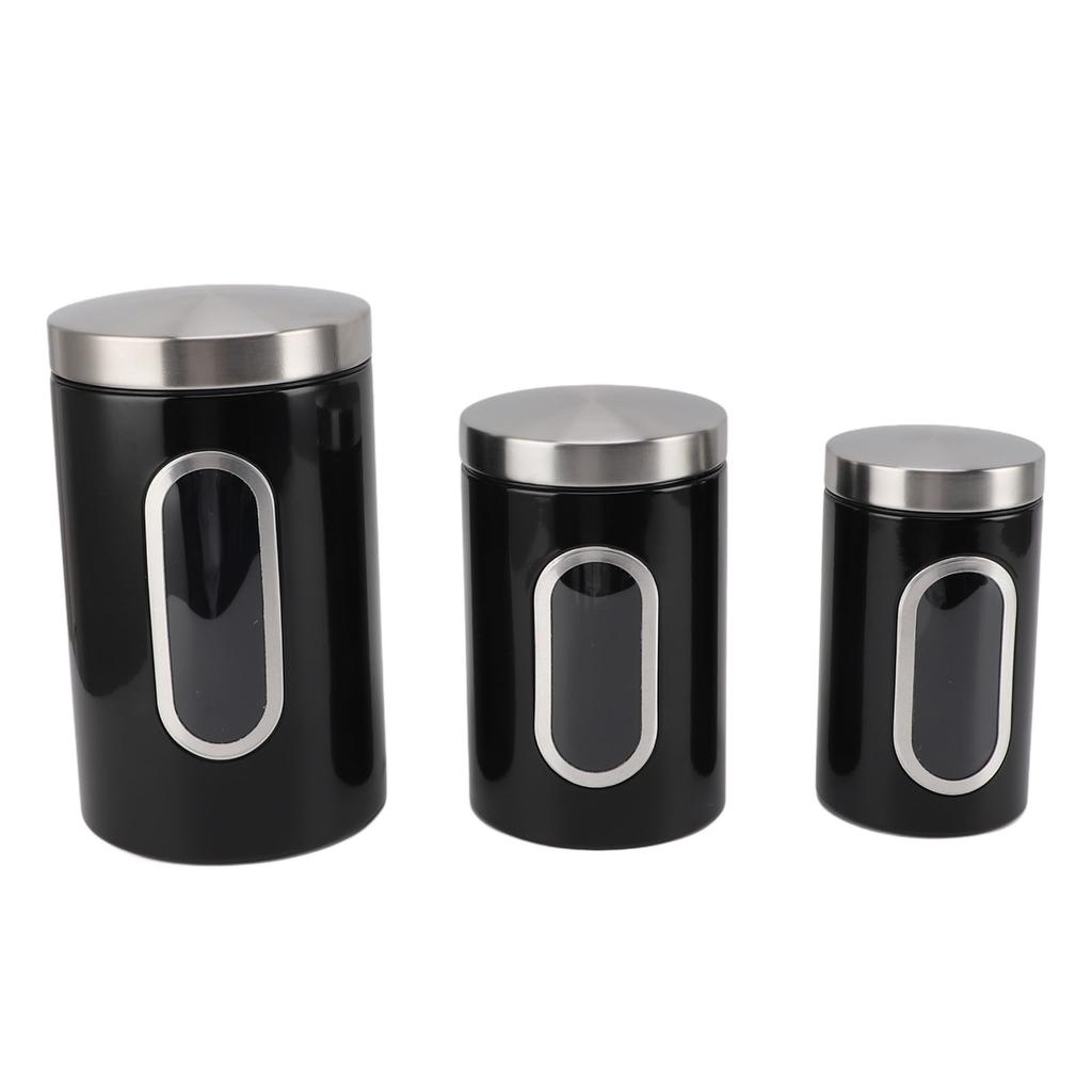 3PCS Kitchen Canisters Set Kitchen Jars With See Window Airtight Coffee Container Tea Organizer