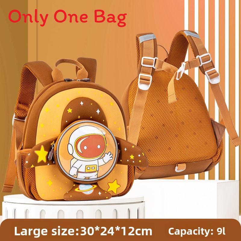Space Explorer Kids School Backpack With Inflatable Straps For First Grade Students