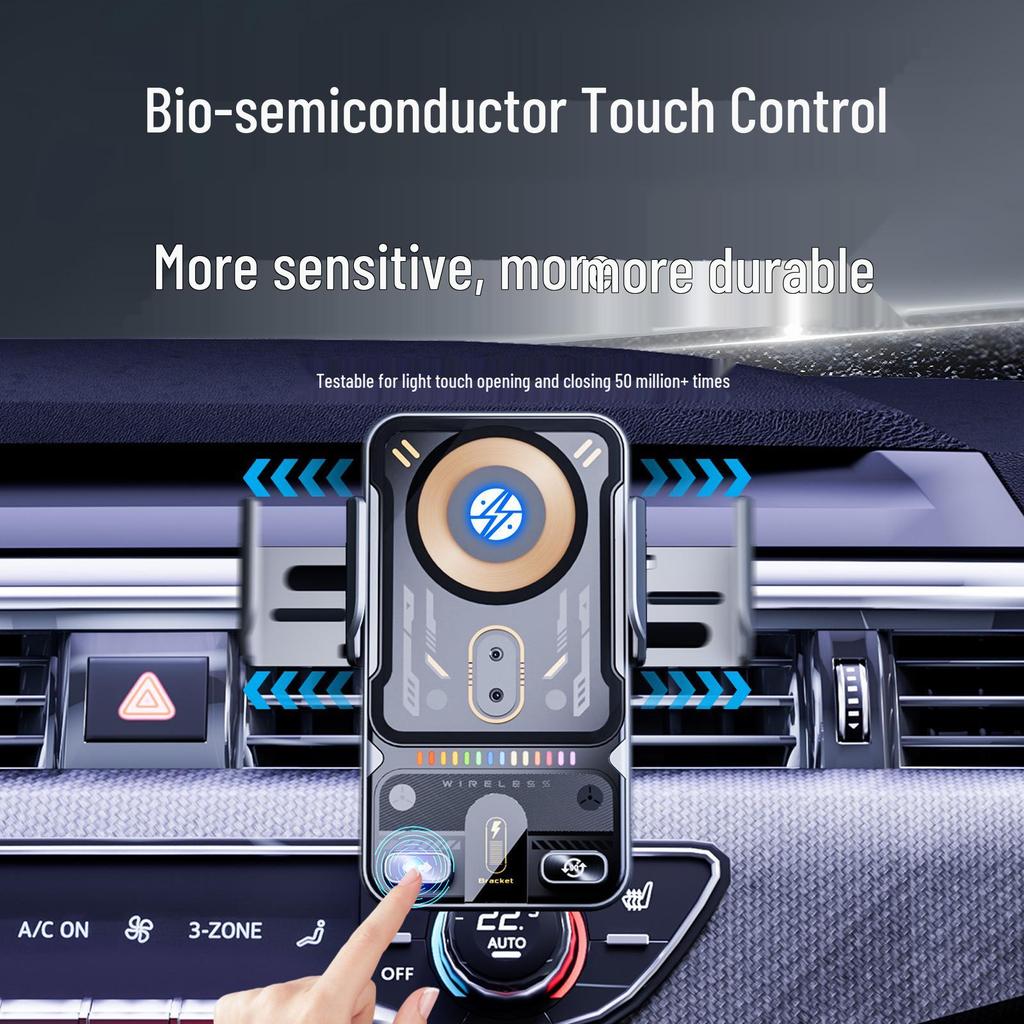 Rotating Wireless Car Charger Phone Mount with Smart Sensor Technology