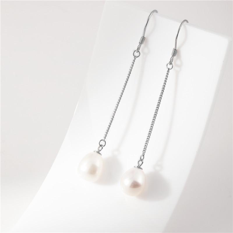 Elegante Ohrringe mit Quasten aus natürlichen Perlen für Damen - 925er Sterlingsilber, Xiaohongshu-Stil, Nischenmode.
