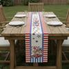 Patriotic Flag Table Runner Printed Pattern Red White and Blue Table Decor Holiday Supply Easy to Clean House Decoration