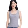 Women's Ribbed Tank Top - Sleeveless Wide Shoulder Base Layer for Concealing Armpit Fat