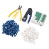 Netzwerkkabeltester RJ45 Crimpzange Crimpwerkzeug-Kit Abisolierwerkzeug mit 50 Stück Pass-Through