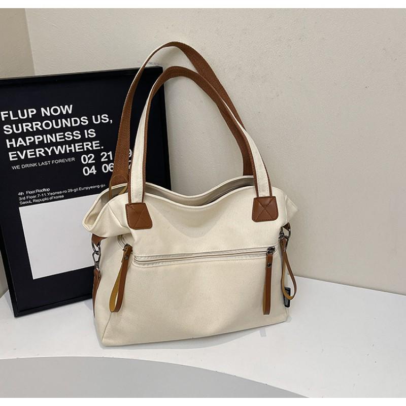 New Cloth Bag Korean Style Fashionable Large-capacity Simple All-matching Tote Casual Portable One-shoulder Cross-body Trendy