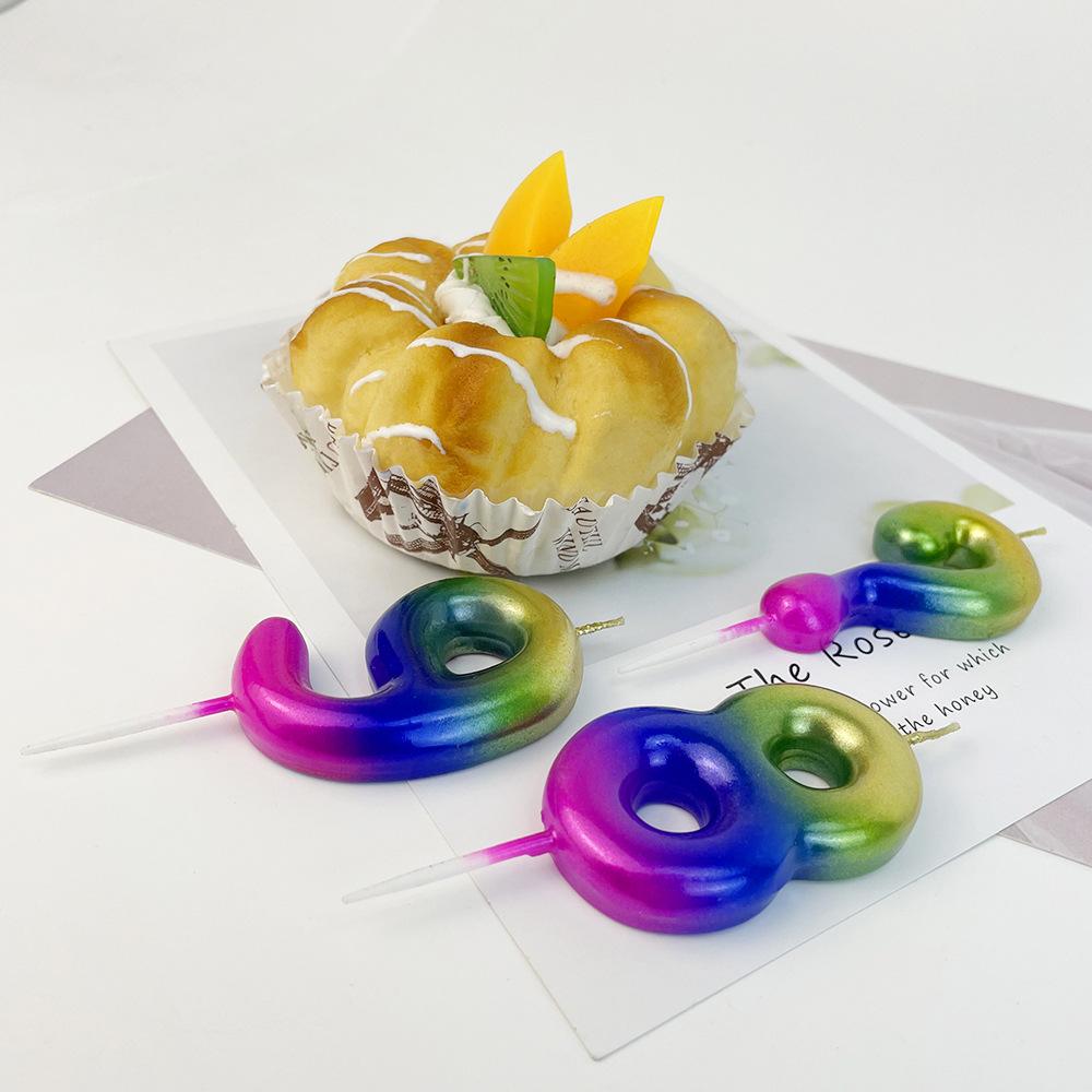 Golden Number Candle Gold-plated Gold Silver Cake Candle Children's Creative 0-9 Number Birthday Candle