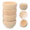 10Pcs Khaki Small Unfinished Wooden Bowls for DIY Crafts Decoration Durable Synthetic Material