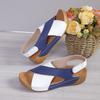 Women's Summer Cross-Border Platform Sandals - Plus Size, Open Toe, Thick Sole, Magic Tape Closure, European & American Style (Size 43)